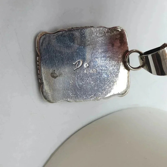 Joe Delgarito Navajo Pink Rhodochrosite Vintage Pendant Necklace - Picture 3 of 6